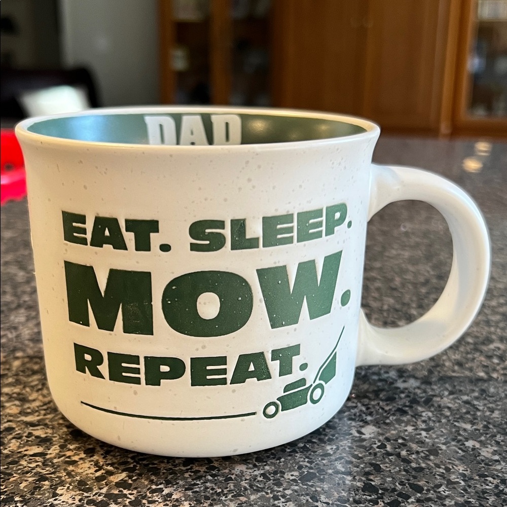 Sheffield Home Green and White Mug - Eat. Sleep. Mow. Repeat.